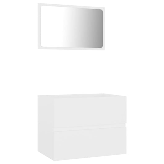 Set Mobili da Bagno 2 pz Bianco in Legno Multistrato 804872