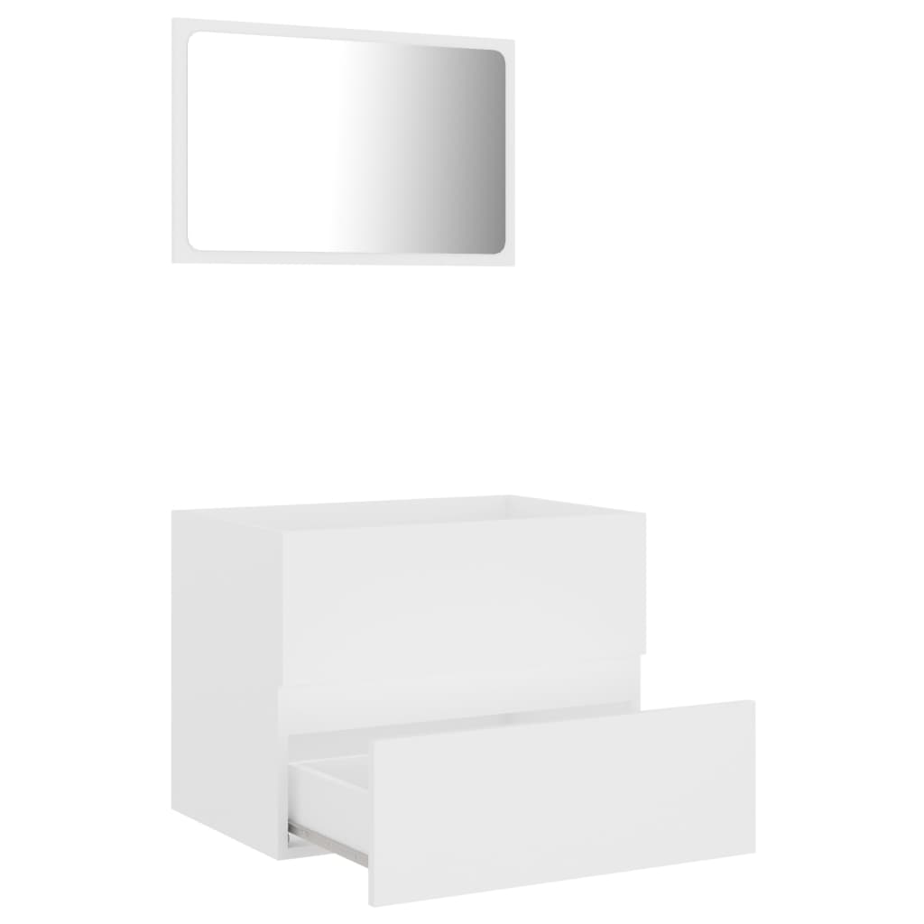 Set Mobili da Bagno 2 pz Bianco in Truciolato cod mxl 11536