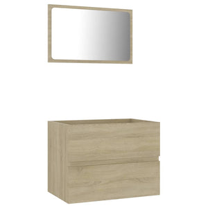 Set Mobili da Bagno 2 pz Rovere Sonoma in Legno Multistrato 804875