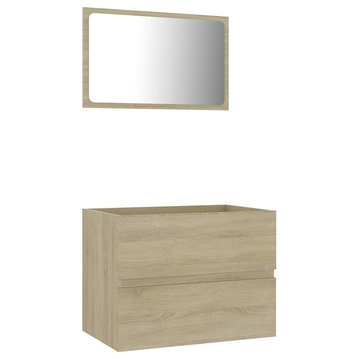 Set Mobili da Bagno 2 pz Rovere Sonoma in Legno Multistrato 804875