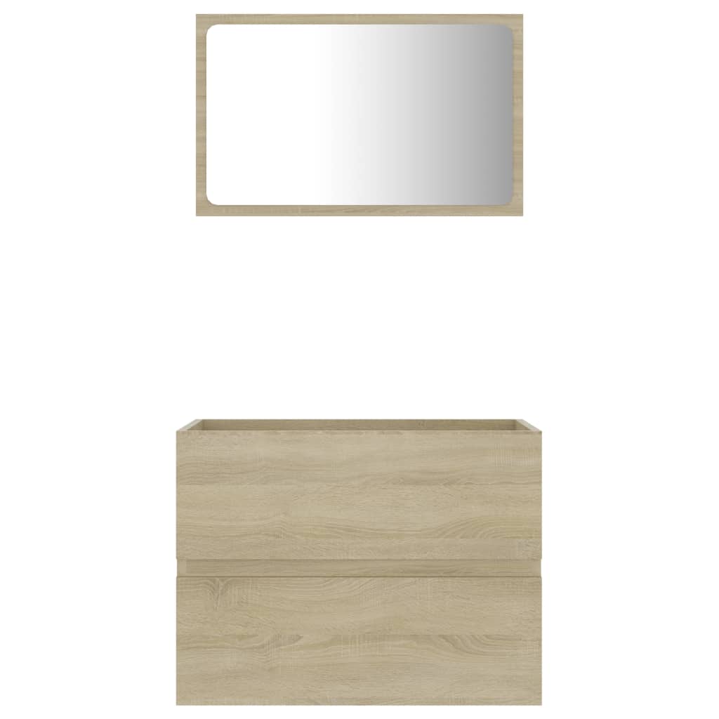 Set Mobili da Bagno 2 pz Rovere Sonoma in Legno Multistrato 804875