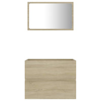 Set Mobili da Bagno 2 pz Rovere Sonoma in Legno Multistrato 804875