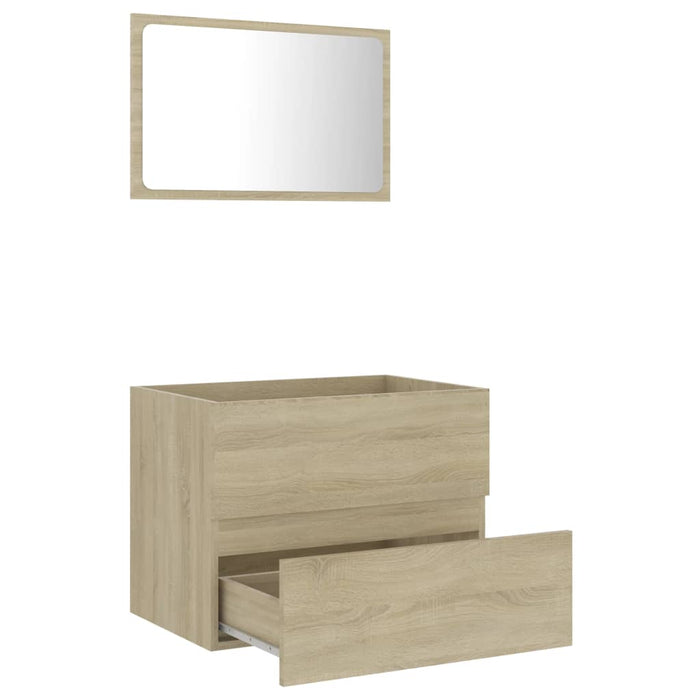 Set Mobili da Bagno 2 pz Rovere Sonoma in Legno Multistrato 804875