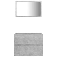 Set Mobili da Bagno 2 pz Grigio Cemento in Truciolato cod mxl 20353