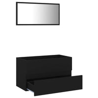 Set Mobili da Bagno 2 pz Nero in Truciolato cod mxl 10180