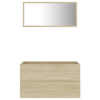 Set Mobili da Bagno 2 pz Rovere Sonoma in Legno Multistrato 804884