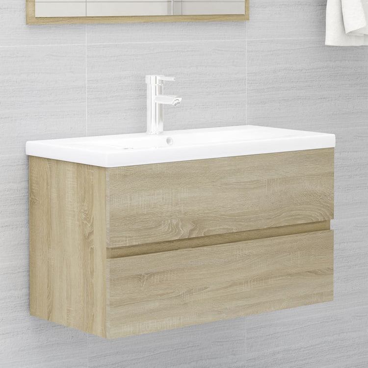 Set Mobili da Bagno 2 pz Rovere Sonoma in Truciolato cod mxl 9597