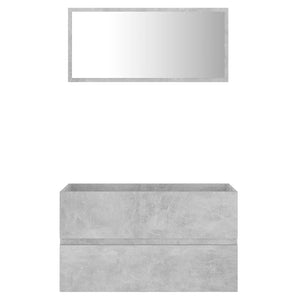 Set Mobili da Bagno 2 pz Grigio Cemento in Truciolato cod mxl 6169