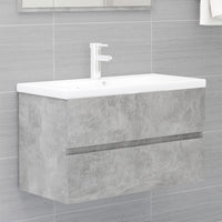 Set Mobili da Bagno 2 pz Grigio Cemento in Truciolato cod mxl 6169