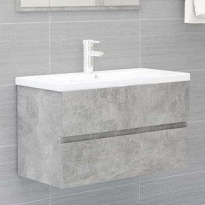 Set Mobili da Bagno 2 pz Grigio Cemento in Truciolato cod mxl 6169