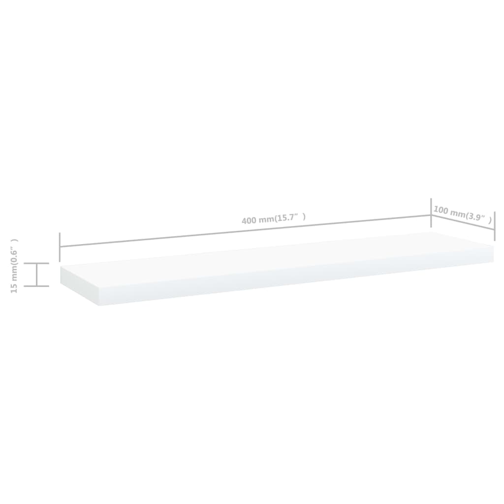 Ripiani per Libreria 4 pz Bianchi 40x10x1,5 cm in Multistrato cod 10586