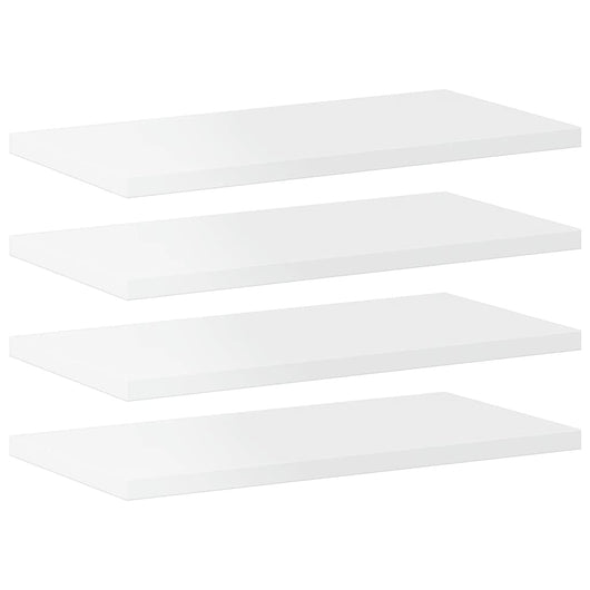 Ripiani per Libreria 4 pz Bianco Lucido 40x20x1,5 cm Truciolato cod 10430