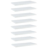 Ripiani per Libreria 8 pz Bianco Lucido 40x20x1,5 cm Truciolato cod mxl 59640