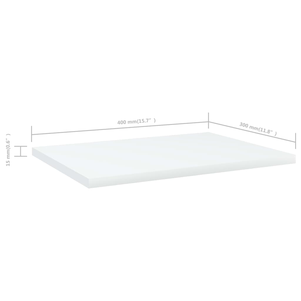 Ripiani per Libreria 4 pz Bianchi 40x30x1,5 cm Truciolato cod 10540