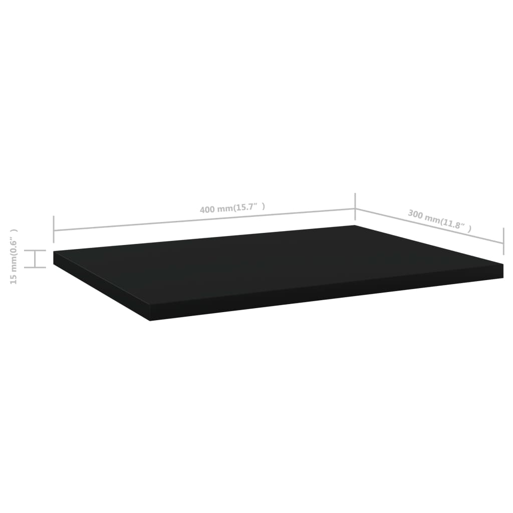 Ripiani per Libreria 4 pz Neri 40x30x1,5 cm Truciolato cod 10635