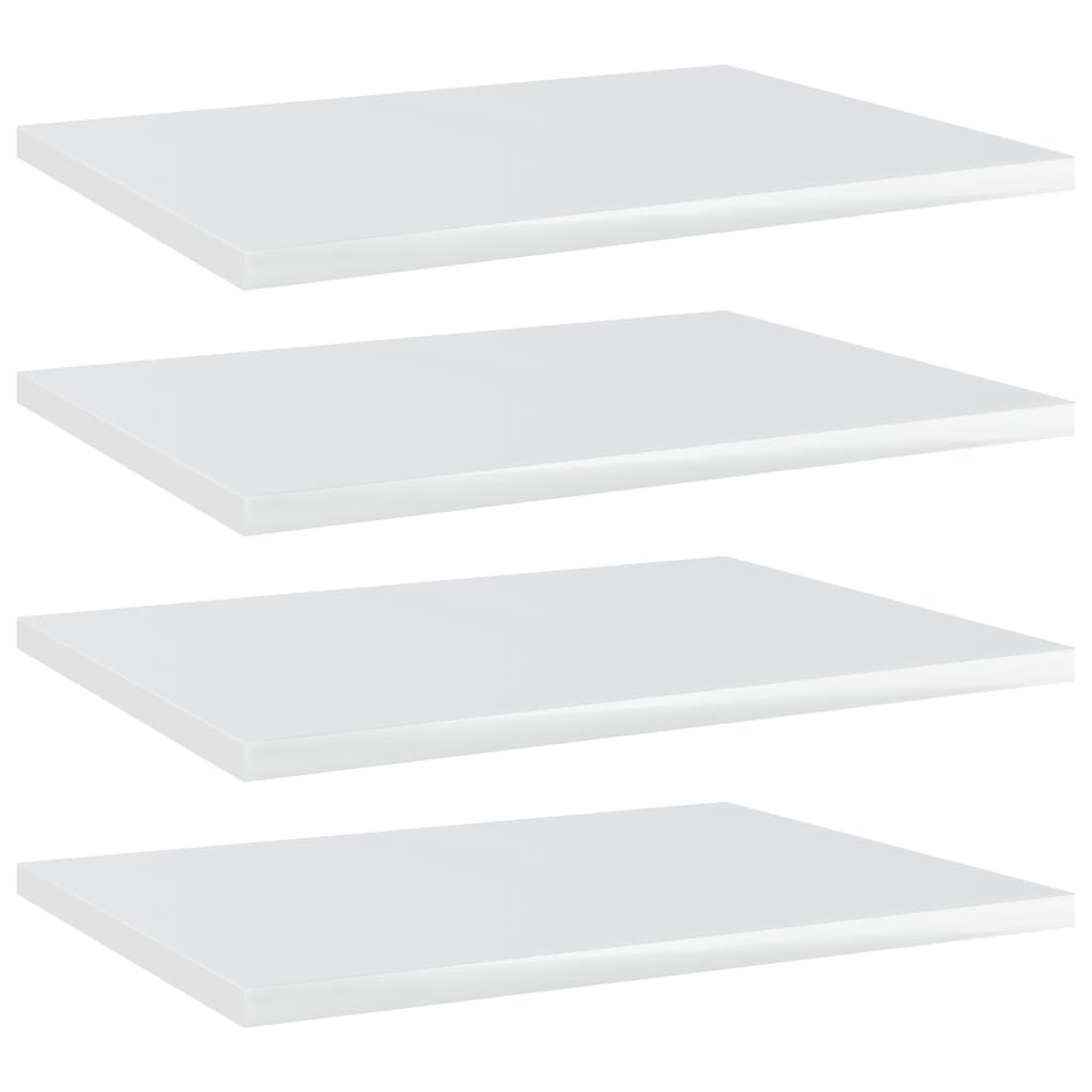 Ripiani per Libreria 4 pz Bianco Lucido 40x30x1,5 cm Truciolato cod 10471