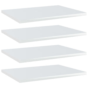 Ripiani per Libreria 4 pz Bianco Lucido 40x30x1,5 cm Truciolato cod 10471