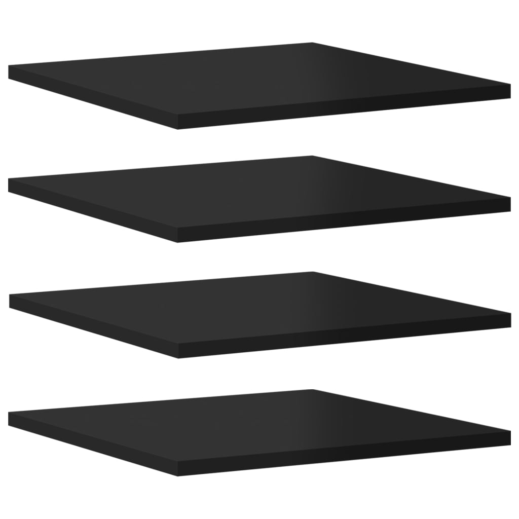 Ripiani Libreria 8 pz Nero Lucido 40x40x1,5 cm in Truciolato cod mxl 40036