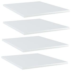 Ripiani per Libreria 4 pz Bianco Lucido 40x50x1,5 cm Truciolato cod mxl 59416