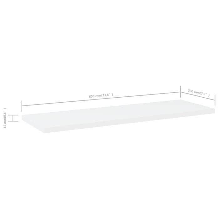 Ripiani per Libreria 4 pz Bianchi 60x20x1,5 cm in Truciolato cod mxl 59757