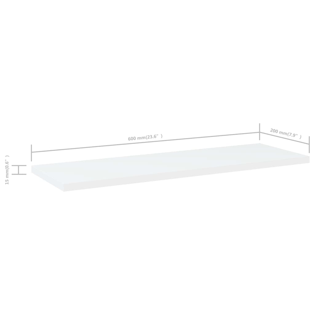 Ripiani per Libreria 4pz Bianchi 60x20x1,5 cm Legno Multistrato 805218