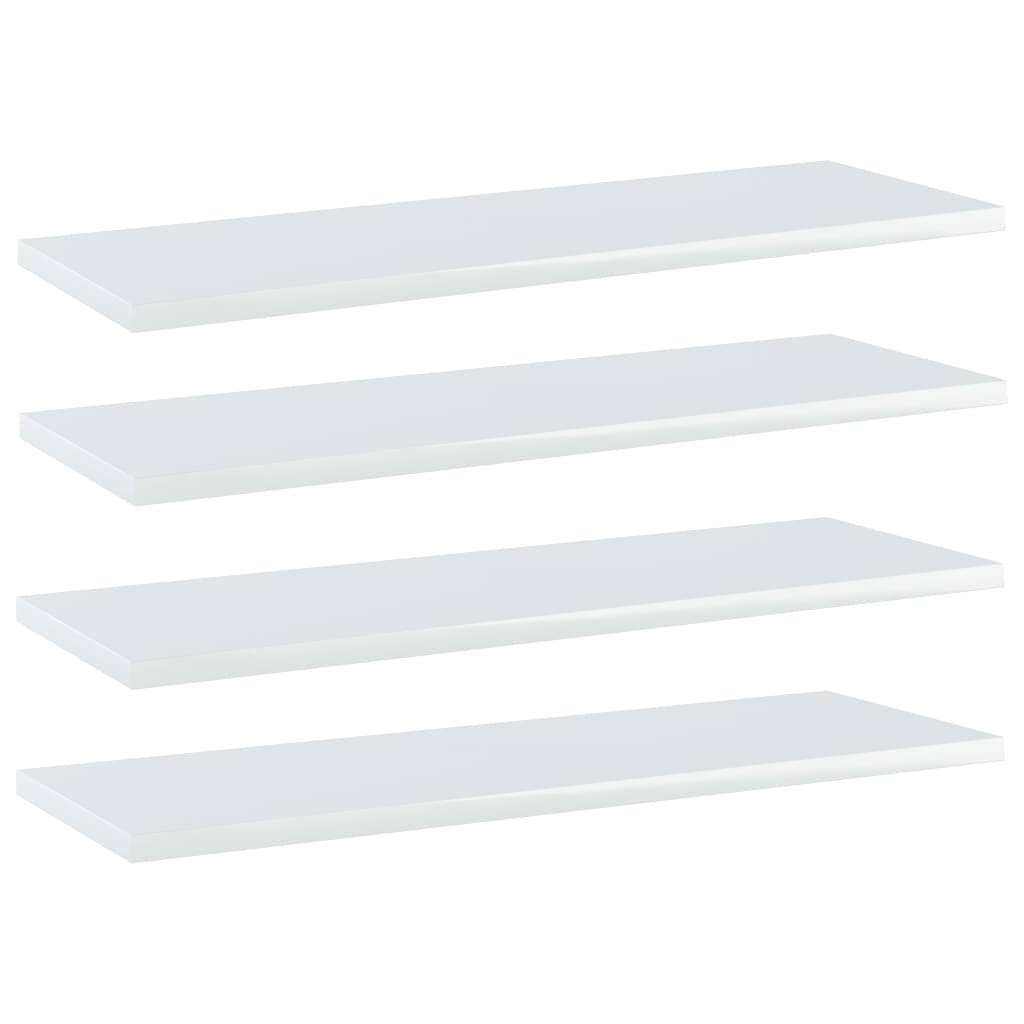 Ripiani Libreria 4 pz Bianco Lucido 60x20x1,5 cm in Truciolato cod mxl 59677