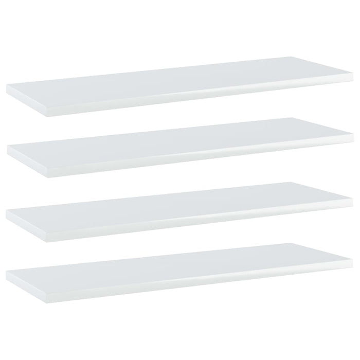 Ripiani Libreria 4 pz Bianco Lucido 60x20x1,5 cm in Truciolato cod mxl 59677