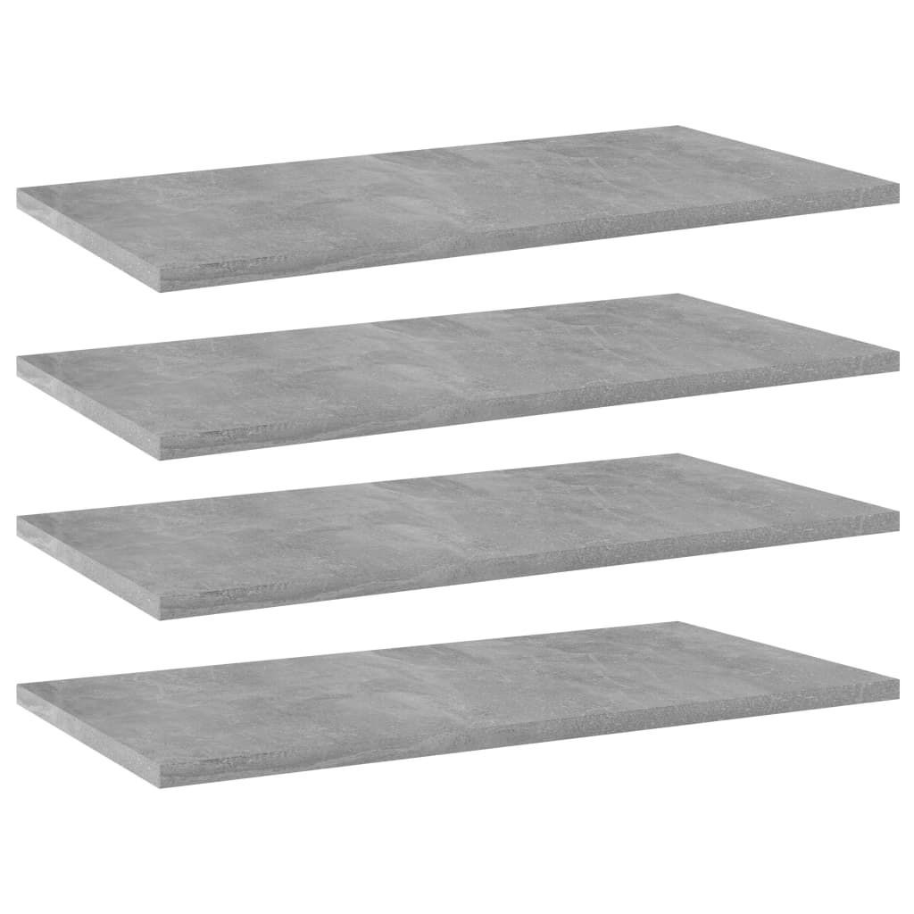 Ripiani Libreria 4 pz Grigio Cemento 60x30x1,5 cm in Truciolato cod 10453