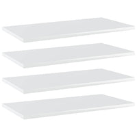 Ripiani per Libreria 4 pz Bianco Lucido 60x30x1,5cm Multistrato 805244