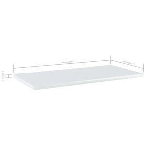 Ripiani per Libreria 4 pz Bianco Lucido 60x30x1,5cm Multistrato 805244