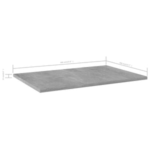 Ripiani Libreria 4 pz Grigio Cemento 60x40x1,5 cm in Truciolato cod mxl 59623