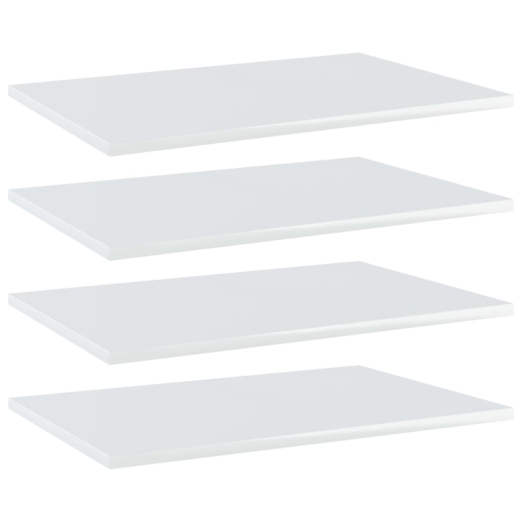 Ripiani Libreria 4 pz Bianco Lucido 60x40x1,5 cm in Truciolato cod 10545