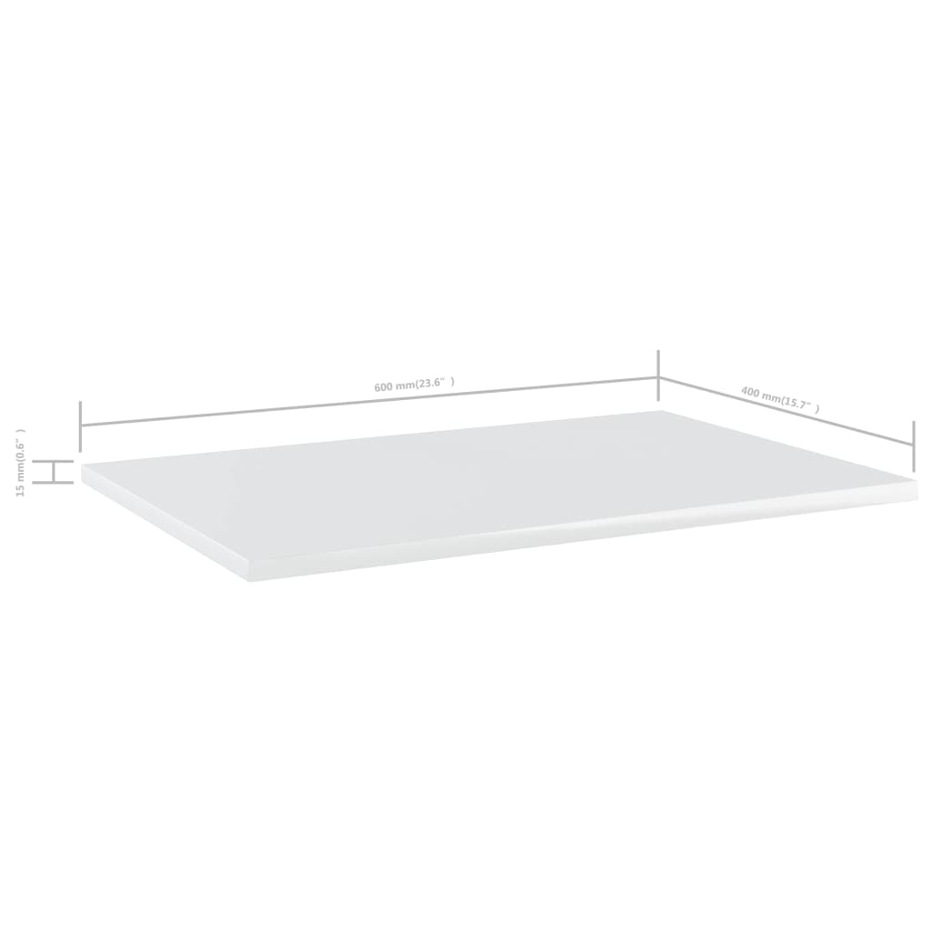 Ripiani Libreria 4 pz Bianco Lucido 60x40x1,5 cm in Truciolato cod 10545