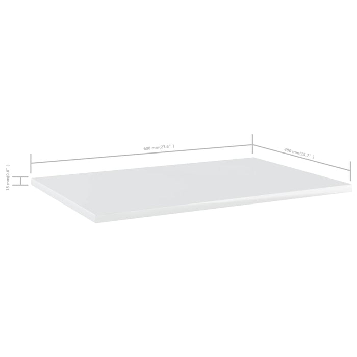 Ripiani Libreria 4 pz Bianco Lucido 60x40x1,5 cm in Truciolato cod 10545