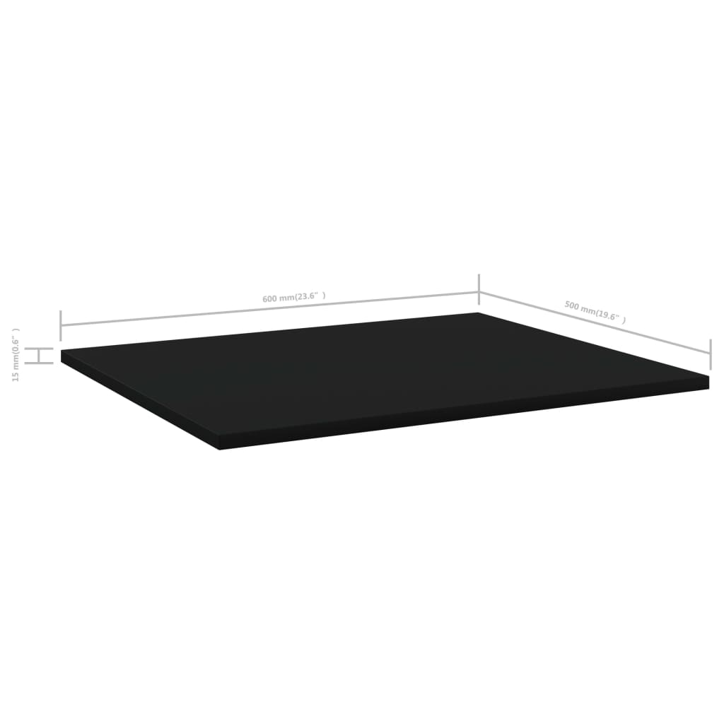 Ripiani per Libreria 4 pz Neri 60x50x1,5 cm Truciolato cod 10547