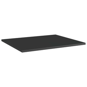 Ripiani per Libreria 8 pz Nero Lucido 60x50x1,5 cm Truciolato