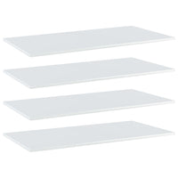 Ripiani per Libreria 4 pz Bianco Lucido 80x20x1,5 cm Truciolato cod mxl 59617