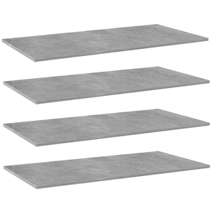 Ripiani per Libreria 4pz Grigio Cemento 80x30x1,5cm Multistrato 805322