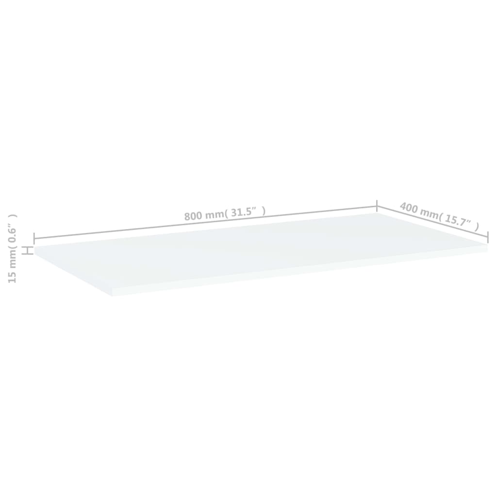 Ripiani per Libreria 4 pz Bianchi 80x40x1,5 cm in Truciolato cod mxl 59849