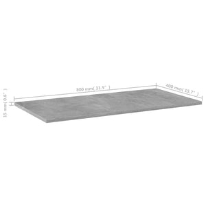 Ripiani per Libreria 4 pz Grigio Cemento 80x40x1,5cm Truciolato cod mxl 59854