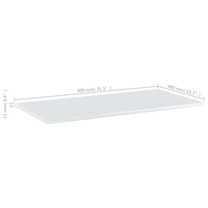 Ripiani per Libreria 4 pz Bianco Lucido 80x40x1,5cm Multistrato 805340