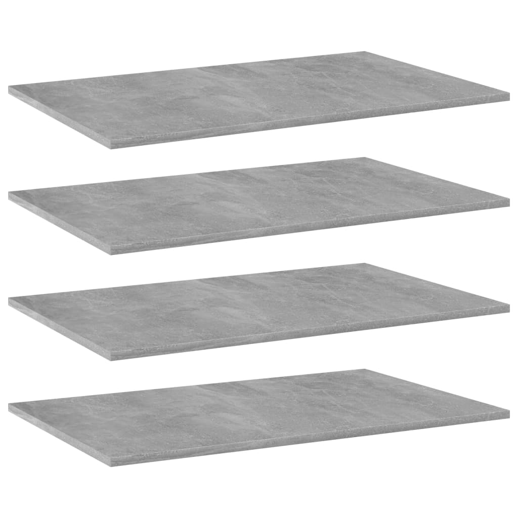 Ripiani per Libreria 4 pz Grigio Cemento 80x50x1,5cm Truciolato cod 10613