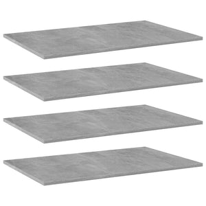 Ripiani per Libreria 4 pz Grigio Cemento 80x50x1,5cm Truciolato cod 10613