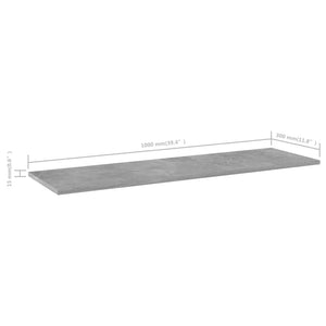 Ripiani Libreria 4 pz Grigio Cemento 100x30x1,5cm in Truciolato cod 10468