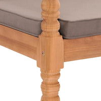 Sedie Batavia 2 pz con Cuscini Grigio Scuro in Massello di Teak 316029