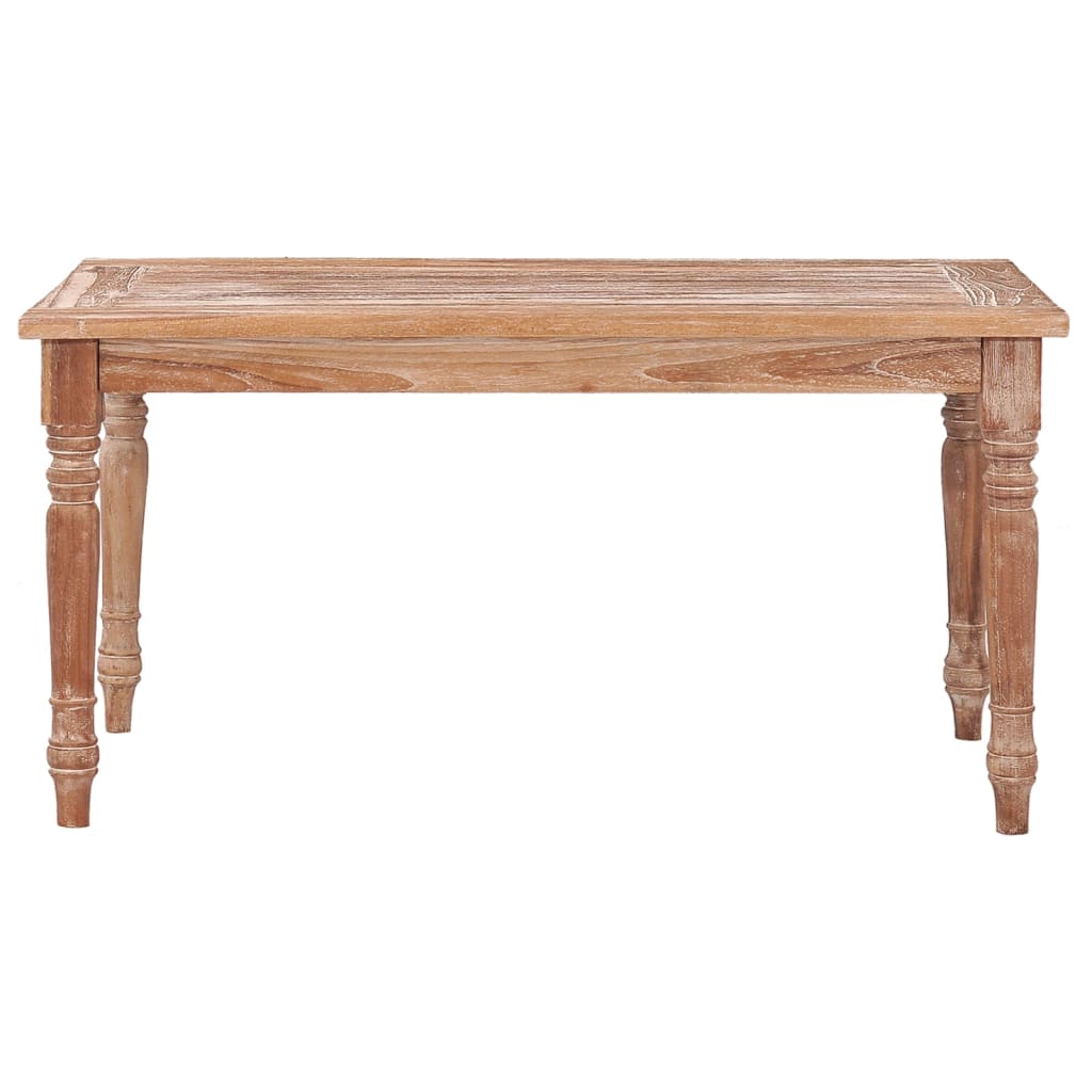 Tavolino Batavia 90x50x45cm Bianco Slavato in Massello di Teak