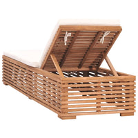 Lettino Prendisole con Cuscino in Massello di Teak Crema cod mxl 5973