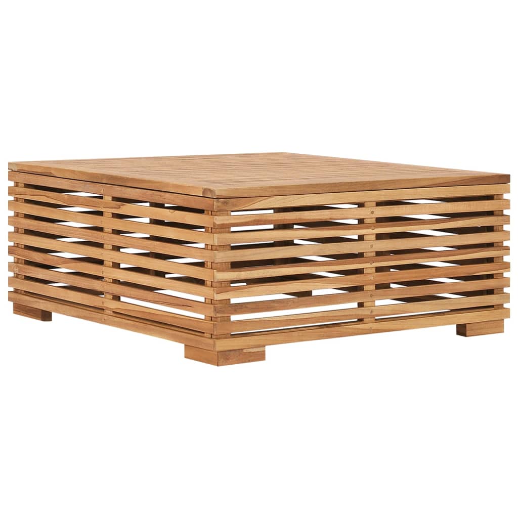 Set Tavolino Poggiapiedi Giardino Cuscino Grigio Scuro in Teak 316042