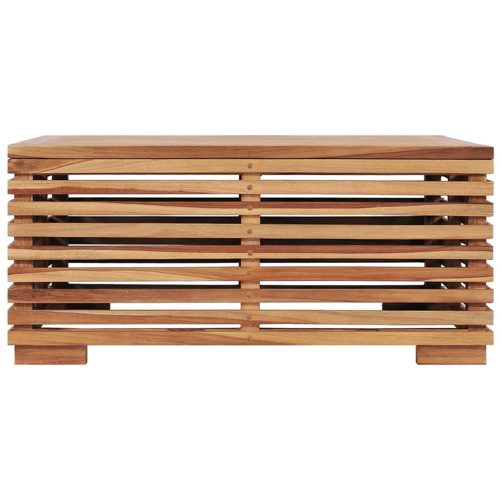 Set Tavolino Poggiapiedi Giardino Cuscino Grigio Scuro in Teak 316042