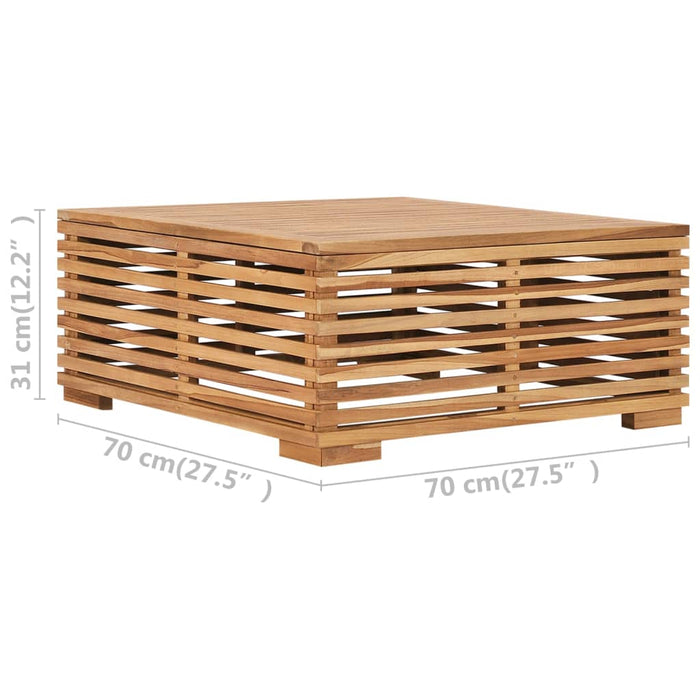 Set Tavolino Poggiapiedi Giardino Cuscino Grigio Scuro in Teak 316042